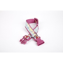 Doggie Pati Desenli Dokuma Köpek Boyun Tasması 3 Cm X 36-60 Cm Mor