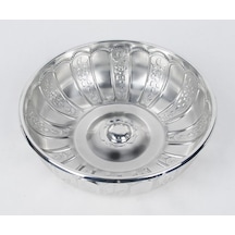 Nostaljik Osmanlı Hanedan Demir Hamam Tası Gümüş Renk 20 CM