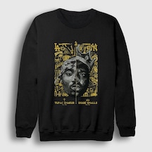 Presmono Unisex Biggie Smalls Tupac Shakur Sweatshirt Siyah