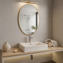 40x56 Cm Modern Oval Banyo Aynası Altın Çerçeveli Dekoratif Duvar Aynası Altın 40x56 Cm Modern Oval Banyo Aynası Altın Çerçeveli Dekoratif Duvar Aynası Altın