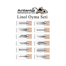 Linol Oyma Seti 13 Parça 1 Paket Linol Oyma Kesme Bıçak Seti Bıçaklı Linolyum Baskı Ahşap Saplı