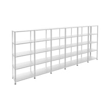 Rafburada 5 Katlı 6'lı Galvaniz Çelik Raf - Depo, Arşiv, Kiler, Dosya, Market Rafı-43x75 cm-250 cm-1.00 mm