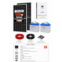 Lexron 3 Kva Mppt İnverter + 2x105ah Jel Akü + 2x590w Topcon Bifacial Güneş Paneli Solar Enerji Paketi