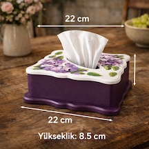 El Boyaması Ahşap Peçetelik Dekoratif Peçete Kutusu Çok Renkli
