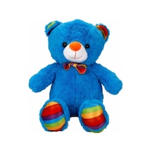 Buğz Oturan Kurdeleli Renkli Peluş Ayı 30 Cm - Stokta Olan Renk Gönderilir