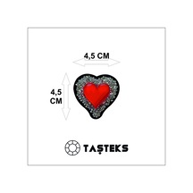 Taşlı Ve Pleksi Baskılı Ütülenebilen Veya Sticker Olarak Kullanılabilen Kalp Modeli
