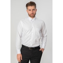 White Stone Espinho G2023 Normal Fit Klasik Pamuklu Cepli Gömlek Beyaz - 2XL Beyaz