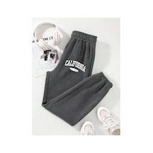 Tarzsokak Letter Graphic Thermal Lined 4 Mevsim Eşofman Gri