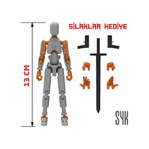 Robot 13 Dummy Gri Turuncu Tüm Eklemleri Hareketli Aksiyon Figürü Oyuncak