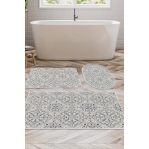 Dekoreko Kaymaz Taban Djt 3 Lü Banyo Paspas Takımı Trend Karışık Modern 1906m krem