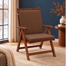 Tek Parça Sırtlıklı Sandalye Minderi 80 40 4 Cm Kahverengi 80 40 4 Cm
