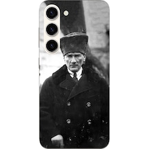 Samsung Galaxy S23 Uyumlu Mustafa Kemal Atatürk Portre Baskılı Silikon Kılıf Renkli