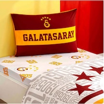 Lisanslı Galatasaray 5 Yıldız Logo Pamuk Tek Kişilik Pike Takımı Sarı Kırmızı