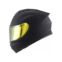 Gıvı 50.x Mat Siyah Kask Sarı Vizör Mat Siyah