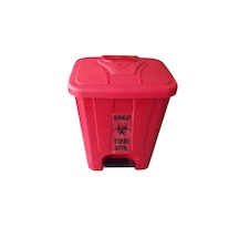 Tıbbi Atık Çöp Kovası Kutusu Kırmızı Pedallı İç Kovalı 25 Litre