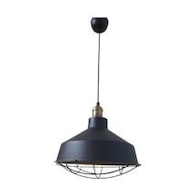 Retro Metal Siyah Dekoratif Eskitme Duylu Kafesli Siyah İçi Siyah Kafe Mutfak Avize Çap:30 Cm-dy541 Beyaz