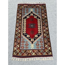 El Dokuma Yağcıbedir Halısı 85x140 Turkuazlı Kök Boya Yün Halı Turkuaz