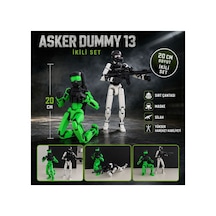 Dummy 13 Asker Figürü 20 Cm İkili Set Hareketli Eklemli Aksiyon Figürü, Silahlı, Maskeli Ve Sırt Çantalı