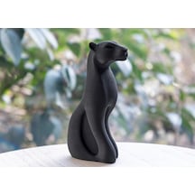 14cm Siyah Renk Panter Figürü 3d Baskı Masa Dekorasyonu