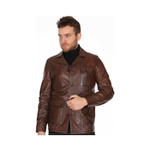 Hakiki Kuzu Derisi Fermuarlı Dört Cepli Düğme Detaylı Erkek Deri Ceket Kahverengi Kahverengi Hakiki Kuzu Derisi Fermuarlı Dört Cepli Düğme Detaylı Erkek Deri Ceket Kahverengi Kahverengi