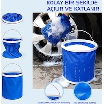 Protackle Katlanabilir Araç Yıkama Kovası 9 Lt Mavi