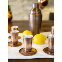 Bakır Shot Bardağı Meksika Oksitli Renk 6lı Set 12 Parça