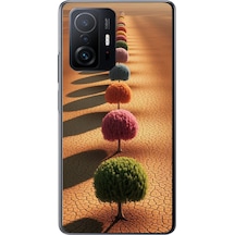 Xiaomi Mi 11 T-11 T Pro Uyumlu Sıralı Renkli Ağaçlar Baskılı Silikon Kılıf