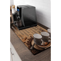 Valerine Life Barista Kahve Barı Matı 40x90cm Espresso Makinesi Ve Çaycı Altlığı Dünya Kahve Zamanı Siyah