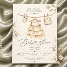 1000 Adet Ekonomik Baby Shower Davetiyesi Ve Zarf 018