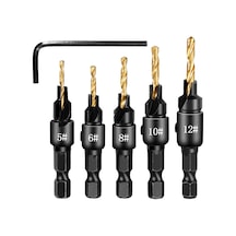 Suntek 5 Adet Hss Çelik Havşa Matkap Uçları, Ağaç İşleme