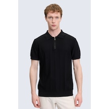 Hatemoğlu Siyah Regular Fit Polo Yaka Rayon Tişört