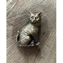 Küçük Kedi Taktak Antik Sarı Pirinç Kapı Tak Tak Kapı Tokmagı