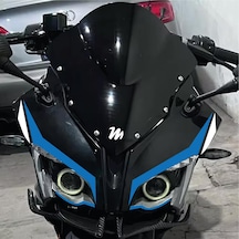 Bajaj Rs200 6'lı Ön Kafa Sticker Etiket Modeli Çift Renk Mavi Beyaz Set