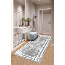 West Home Makinede Yıkanabilir Kaymaz Taban Leke Tutmaz Modern Kesme Yolluk Mutfak Yolluk Halı Yolluk Wh 422 Grey Yolluk