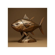 Tuna Balığı Figürü Bakır Görünüm 15 Cm