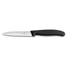 Victorinox Tırtıklı Soyma Bıçağı 10 CM Siyah