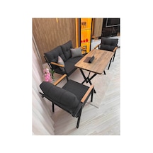 Houseart Balkon ,bahçe , Teras , Cafe ,salon , Metal Kanepe , Metal Kanepe Koltuk ,oturma Takımı 2-1-1 , Yemek Masası , Orta Masa Antrasit