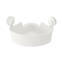 Beyaz Duş Sepeti Üçgen Model Ikea Banyo Raf Vantuzlu Sepet Beyaz