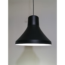 Riolight Retro Siyah Içi Beyaz Tekli Metal Sarkıt Çap: 25Cm