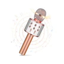 Thentech Kendinden Hoparlörlü Portatif Karaoke Mikrofonu Bluetooth Usb Kablo İle Çalışan Karaoke Mikrofon Turuncu