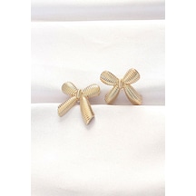 Pirinç Gold Renk Fiyonk Küpe Tj-bkp8881 Tdrtr