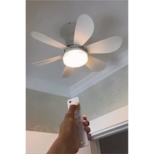 Büyük 30w Led Işıklı 52cm Direk Duya Kolay Montajlı Uzaktan Kumandalı Sinek Kovucu Tavan Pervanesi Vantilatörü Aspiratörü