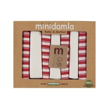 Minidamla Ringenli 7'li Ağız Mendili - Kırmızı