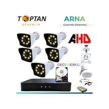 5 Kameralı 5mp Lens 1080p Warm Led Gece Renkli 320 Gb Hdd Dahil Güvenlik Seti