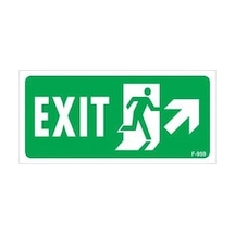 Mey İthalat Exit Sağ Yukarı Uyarı Levhası 17,5x25 Kod:959