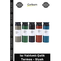 Termos Isı Korumalı Vakumlu Sızdırmaz Paslanmaz Mat Kamp Ofis Spor Şık Çelik Termos Siyah 19690388