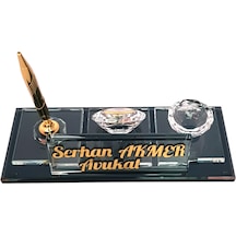 Kristal Masa İsimliği Kalemli Ofis Hediyesi M109 FÜME-GOLD