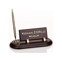 Ahşap Masa İsimliği Yeni İş Yeri Oval Ofis Masa İsimlik