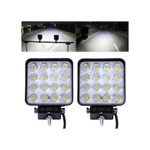 Off Road Sis Farı - Lambası 16 Led Kare Çalışma Lambası (2 Adet)