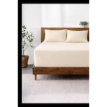 Lastikli & Hipoalerjenik Çarşaf%100 Pamuk Penye Kumaş Krem 100x200, Luxcarsaf Abanoz